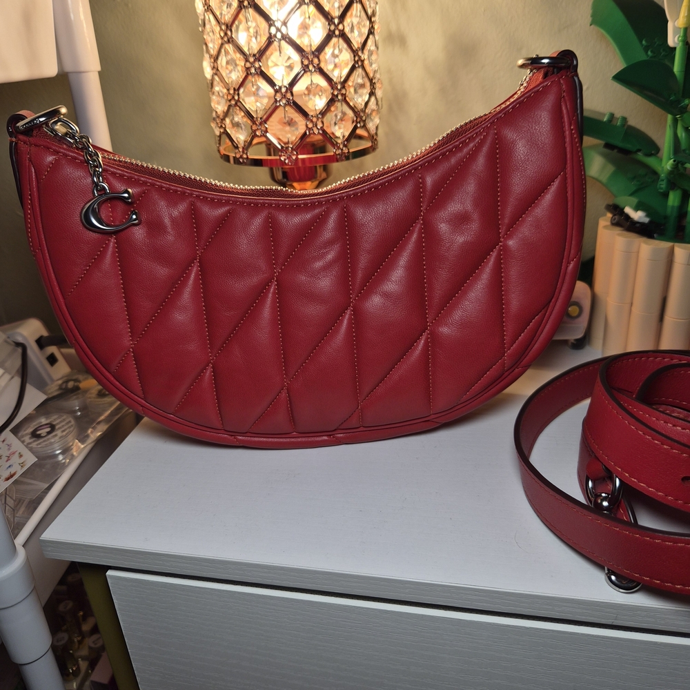 Coach Mira Red Quilted Leather Shoulder Bag NEW - Picture 6 of 16
